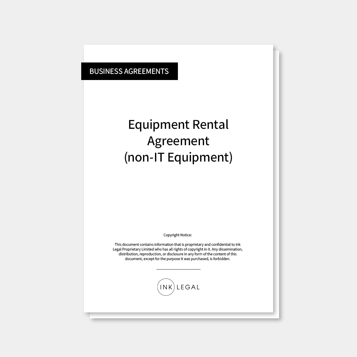 Equipment Rental Agreement (non-IT Equipment)