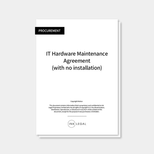 IT Hardware Maintenance Agreement (with no installation)