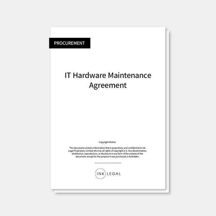IT Hardware Maintenance Agreement Ink Legal