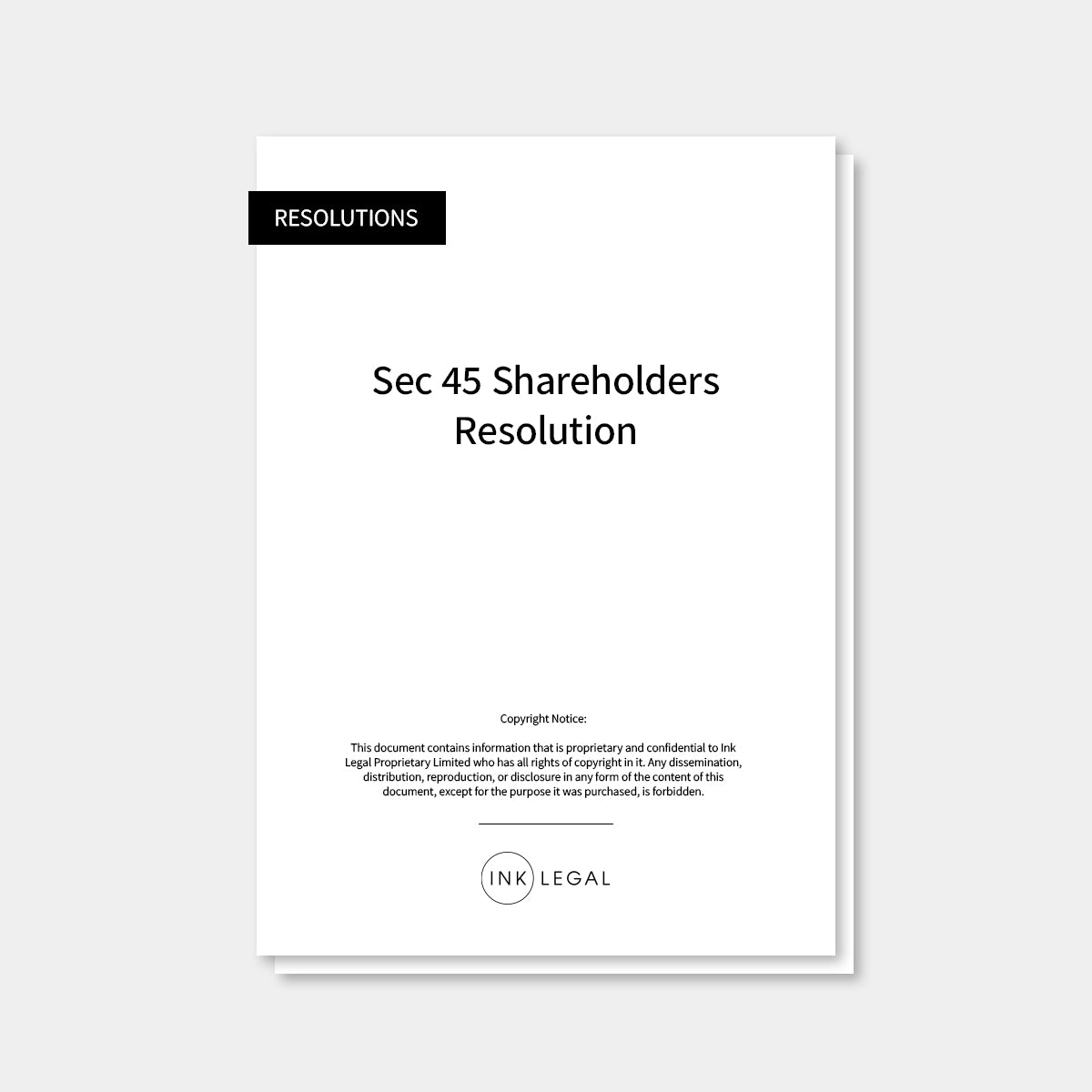 Sec 45 Shareholders Resolution