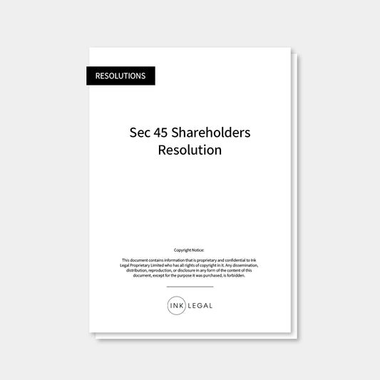 Sec 45 Shareholders Resolution