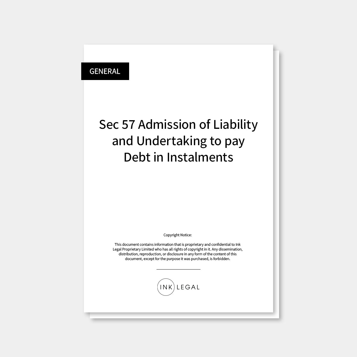 Sec 57 Admission of Liability and Undertaking to pay Debt in Instalments