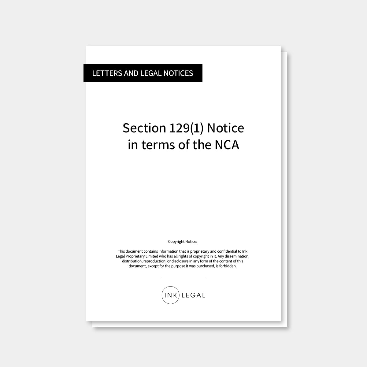 Section 129(1) Notice in terms of the NCA